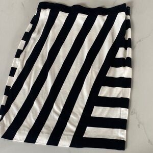 Banana Republic Black and White Striped Pencil Skirt